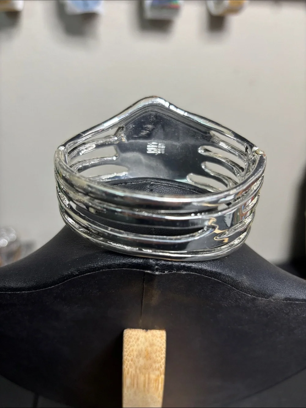 RLM SoHo Silver-Tone Gray Smoky Crystal Multi-Stone Chunky Statement Bracelet